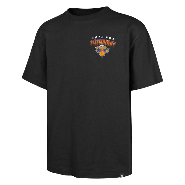 Футболка New York Knicks 47 Black 2026 NBA Finals Champions Statue of Liberty Trophy Foundation