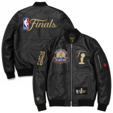 Куртка New York Knicks FISLL Black 2026 NBA Finals Champions Team Full-Zip Leather