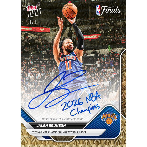 Карточка 2026 NBA Champions - New York Knicks - NBA Topps NOW® 16-Card Team Set