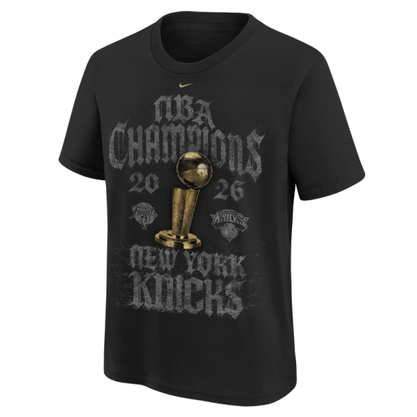 Подростковая New York Knicks Nike Black 2026 NBA Finals Champions Locker Room T-Shirt