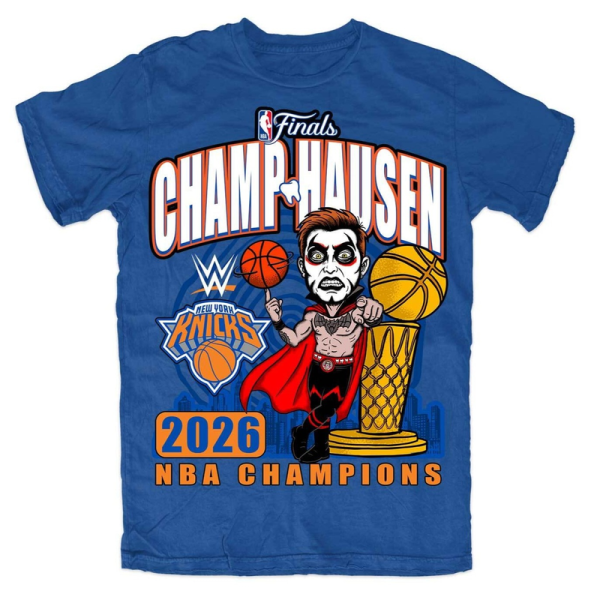 Футболка Danhausen x New York Knicks Blue 2026 NBA Finals Champions