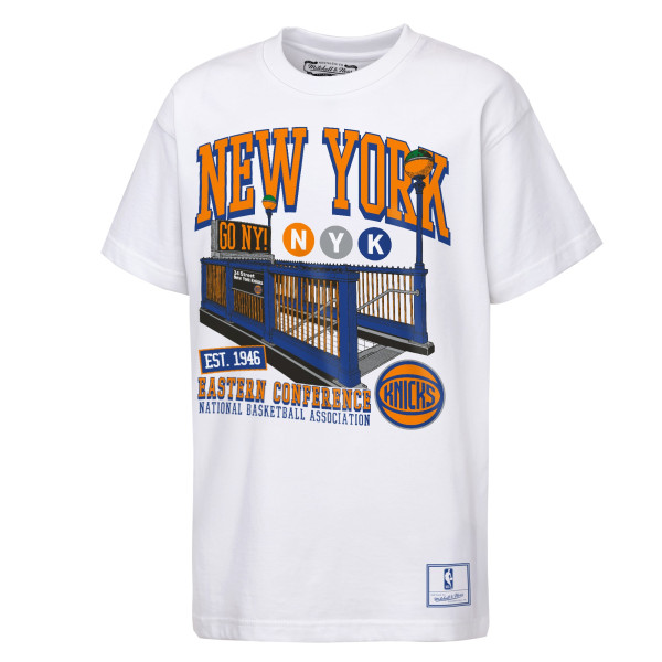 Подростковая New York Knicks Mitchell & Ness White Take The Subway T-Shirt