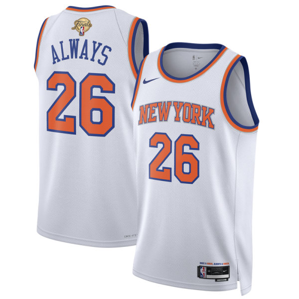 Джерси Unisex New York Knicks Nike White 2026 NBA Finals Champions Always 26 Swingman - Association Edition