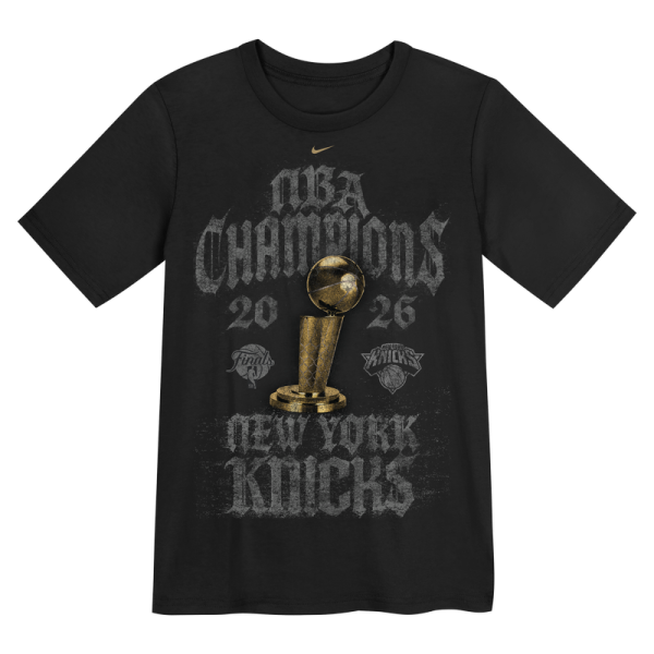 Футболка Preschool New York Knicks Nike Black 2026 NBA Finals Champions Locker Room