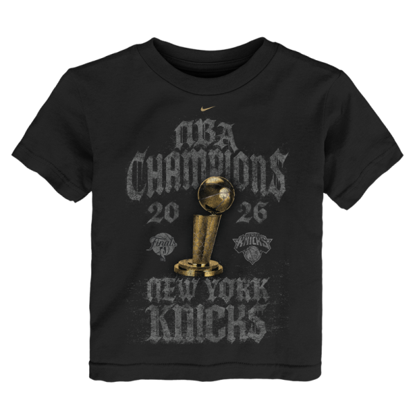 Детская New York Knicks Nike Black 2026 NBA Finals Champions Locker Room T-Shirt
