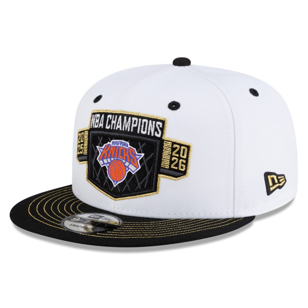 Бейсболка New York Knicks New Era White/Black 2026 NBA Finals Champions Locker Room 9FIFTY