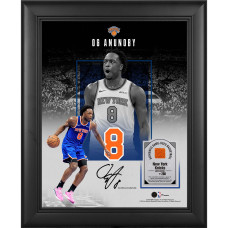 Мяч с игры OG Anunoby New York Knicks Facsimile Signature Fanatics Authentic Framed 11 x 14 Showcase Collage with a Piece of - Limited Edition of 250