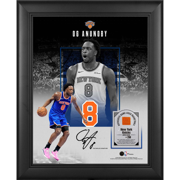 Мяч с игры OG Anunoby New York Knicks Facsimile Signature Fanatics Authentic Framed 11 x 14 Showcase Collage with a Piece of - Limited Edition of 250