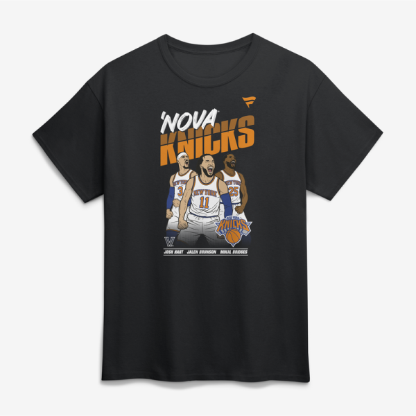 Футболка New York Knicks Jalen Brunson, Josh Hart & Mikal Bridges Black Nova Knicks