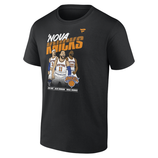 Футболка New York Knicks Jalen Brunson, Josh Hart & Mikal Bridges Black Nova Knicks