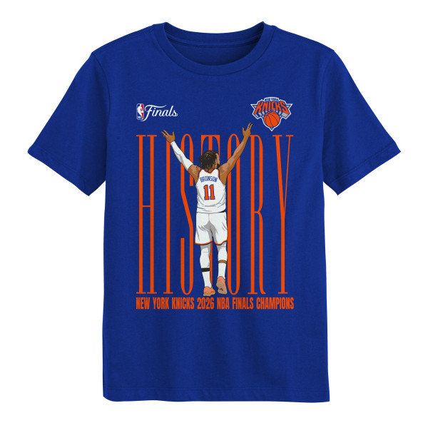 Футболка Preschool New York Knicks Jalen Brunson Outerstuff Royal 2026 NBA Finals Champions History