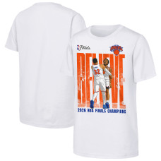 Подростковая New York Knicks OG Anunoby & Karl-Anthony Towns Outerstuff White 2026 NBA Finals Champions Believe T-Shirt