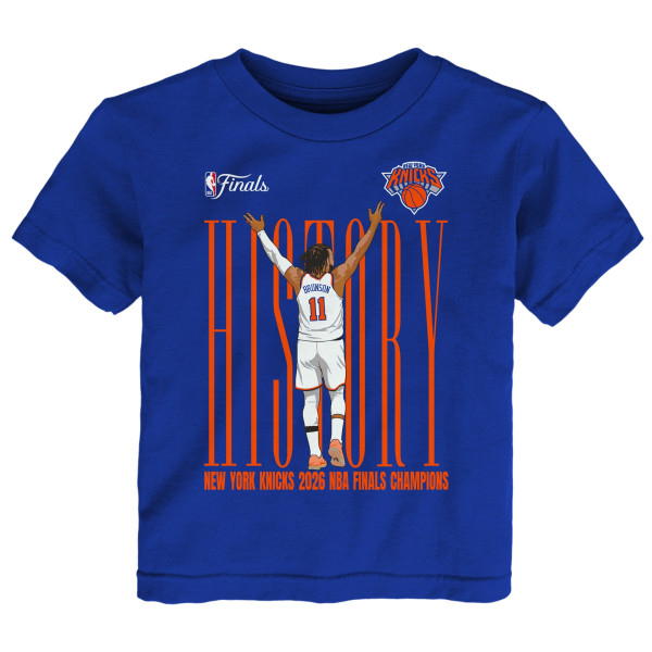 Детская New York Knicks Jalen Brunson Outerstuff Royal 2026 NBA Finals Champions History T-Shirt
