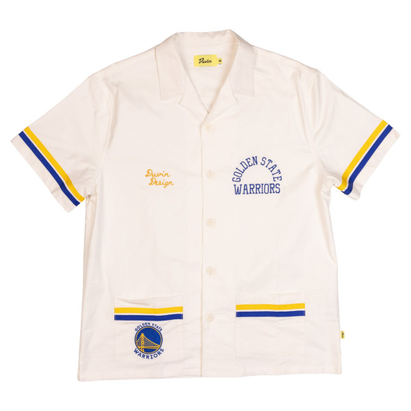 Рубашка Golden State Warriors Duvin Designs Co. Cream League Of Leisure Cabana