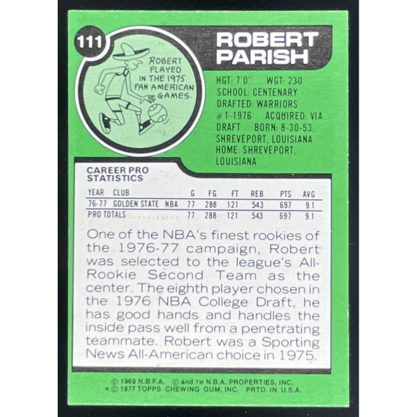 1977-78 Topps #111 Robert Parish RC