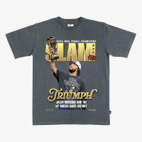Футболка Unisex New York Knicks Jalen Brunson SLAM Charcoal 2026 NBA Finals Champions Cover