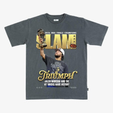 Футболка Unisex New York Knicks Jalen Brunson SLAM Charcoal 2026 NBA Finals Champions Cover