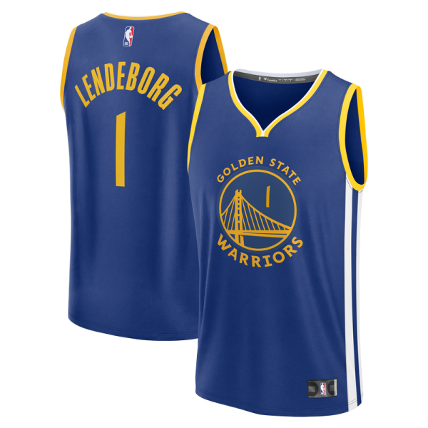 Джерси Golden State Warriors Yaxel Lendeborg Fanatics Royal 2026 NBA Draft First Round Pick Fast Break - Icon Edition
