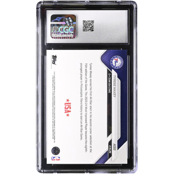 Карточка Tyrese Maxey Philadelphia 76ers 2025-26 Topps Now All-Star Game #AS6 CGC Authenticated 10