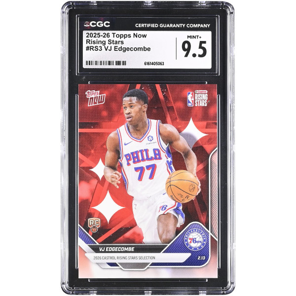 Карточка VJ Edgecombe Philadelphia 76ers 2025-26 Topps Now Rising Stars #RS3 CGC Authenticated 9.5