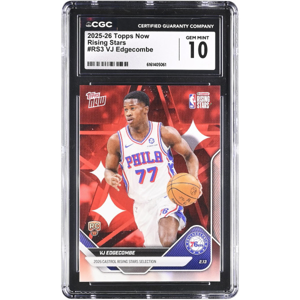 Карточка VJ Edgecombe Philadelphia 76ers 2025-26 Topps Now Rising Stars #RS3 CGC Authenticated 10