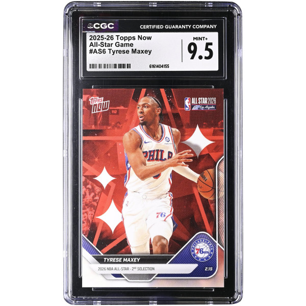 Карточка Tyrese Maxey Philadelphia 76ers 2025-26 Topps Now All-Star Game #AS6 CGC Authenticated 9.5