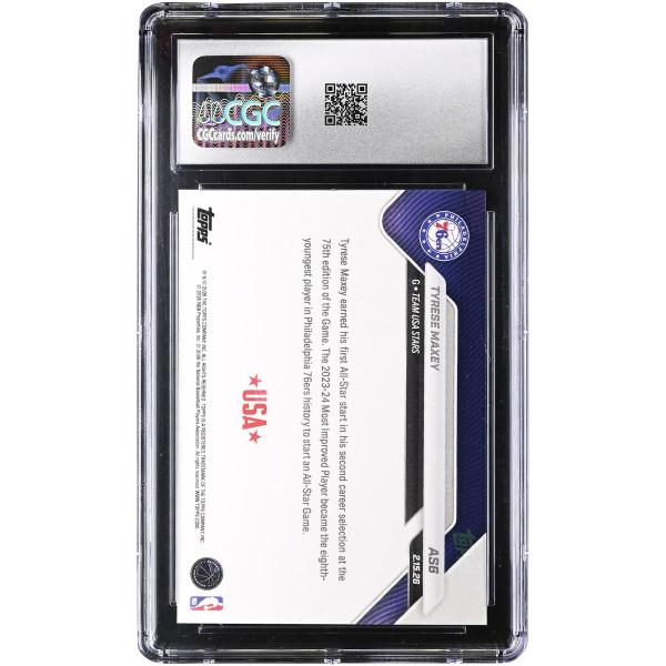 Карточка Tyrese Maxey Philadelphia 76ers 2025-26 Topps Now All-Star Game #AS6 CGC Authenticated 9.5