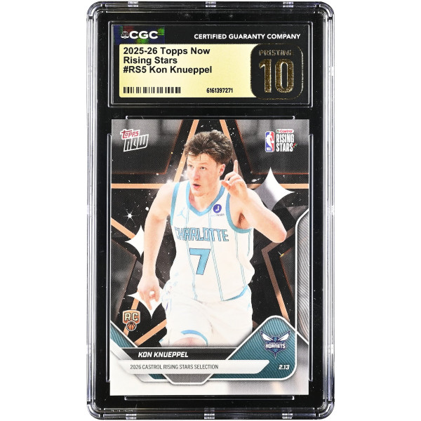 Карточка Kon Knueppel Charlotte Hornets 2025-26 Topps Now Rising Stars #RS5 CGC Authenticated PRISTINE 10