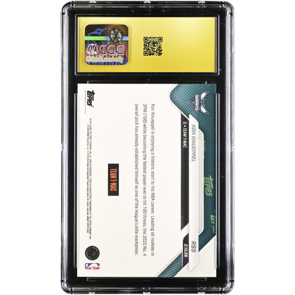 Карточка Kon Knueppel Charlotte Hornets 2025-26 Topps Now Rising Stars #RS5 CGC Authenticated PRISTINE 10