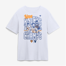 Футболка New York Knicks Jalen Brunson, Josh Hart & Mikal Bridges White 2026 NBA Finals Champions Nova Knicks