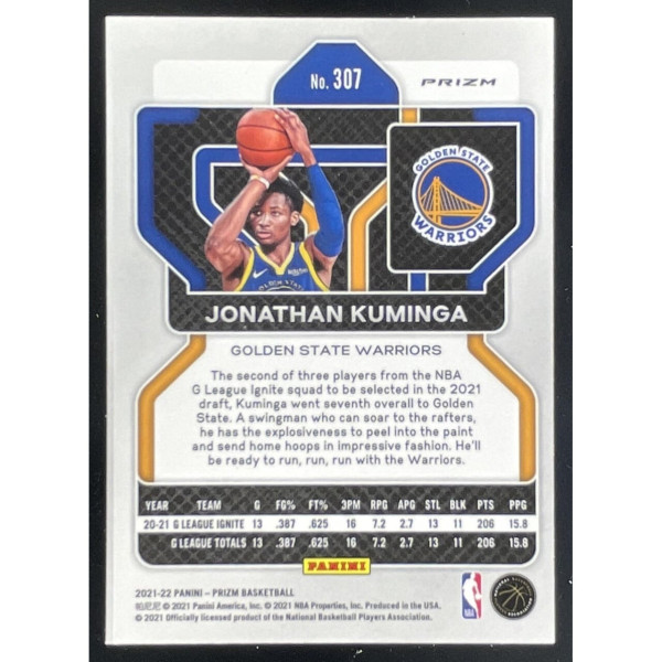 2021-22 Panini Prizm Fast Break Prizm #307 Jonathan Kuminga RC