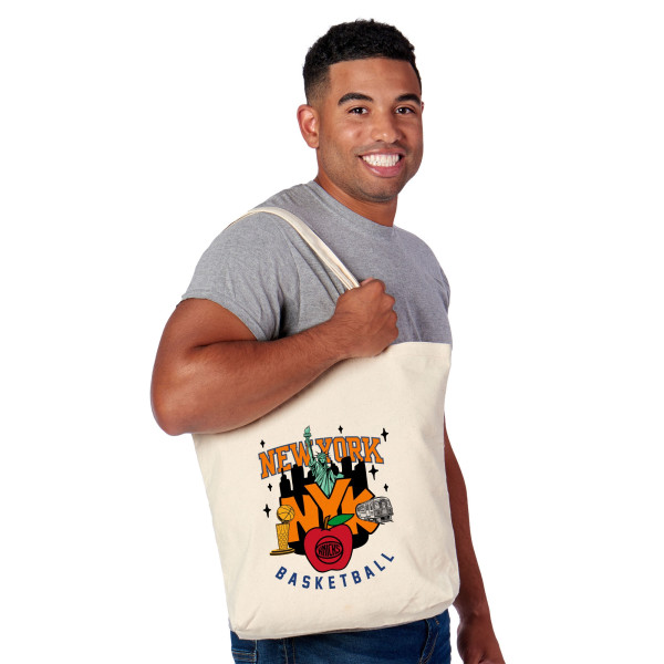New York Knicks The Northwest Group Big Apple Basketball Canvas Tote Bag