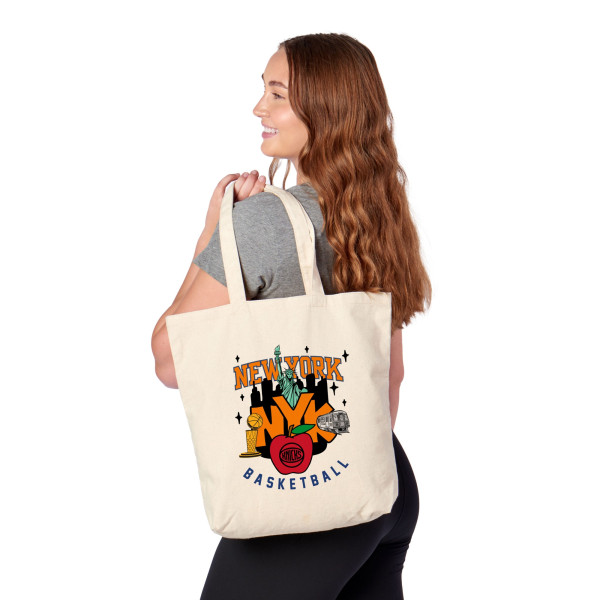 New York Knicks The Northwest Group Big Apple Basketball Canvas Tote Bag