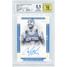 Карточка Carmelo Anthony New York Knicks Autographed 2016-17 Panini National Treasures Gold #90 #5/10 BGS Authenticated 8.5/10