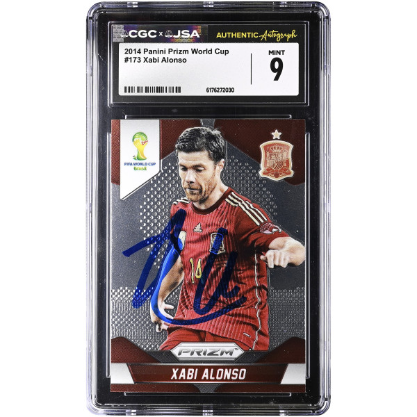 Карточка Xabi Alonso Spain National Team Autographed 2014 Panini Prizm World Cup #173 CGC Authenticated MINT 9