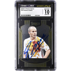 Карточка Andres Iniesta Spain National Team Autographed 2016-17 Panini Select #18 CGC Authenticated 10/10