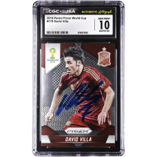 Карточка David Villa Spain National Team Autographed 2014 Panini Prizm World Cup #178 CGC Authenticated 10/10