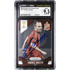 Карточка Andres Iniesta Spain National Team Autographed 2014 Panini Prizm World Cup #177 CGC Authenticated 9.5/10