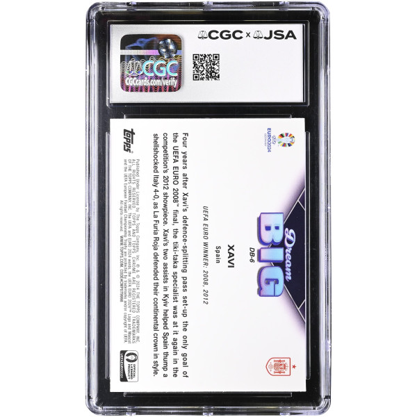 Карточка Xavi Hernandez Spain National Team Autographed 2024 Topps Chrome UEFA Euro Dream Big #DB-6 CGC Authenticated 9/10
