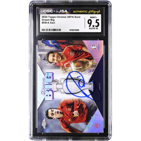 Карточка Xavi Hernandez Spain National Team Autographed 2024 Topps Chrome UEFA Euro Dream Big #DB-6 CGC Authenticated 9.5/10