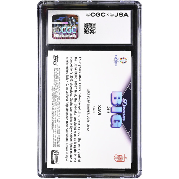 Карточка Xavi Hernandez Spain National Team Autographed 2024 Topps Chrome UEFA Euro Dream Big #DB-6 CGC Authenticated 9.5/10