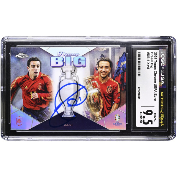 Карточка Xavi Hernandez Spain National Team Autographed 2024 Topps Chrome UEFA Euro Dream Big #DB-6 CGC Authenticated 9.5/10