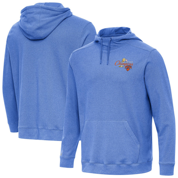 Толстовка New York Knicks Antigua Heather Blue 2026 NBA Finals Champions Official Cloud