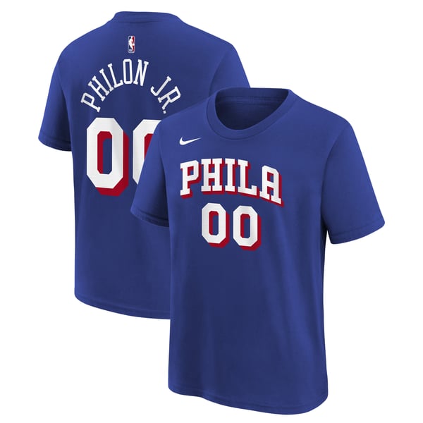 Детская футболка Philadelphia 76ers Labaron Philon Jr. Nike Royal Icon Name & Number