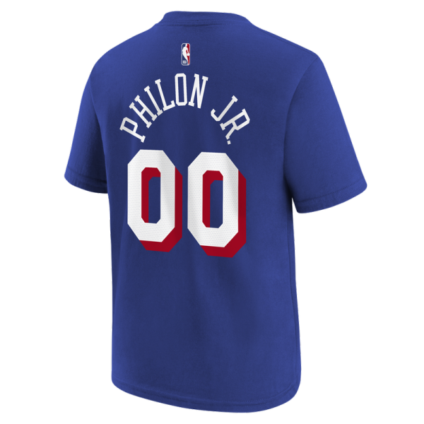 Детская футболка Philadelphia 76ers Labaron Philon Jr. Nike Royal Icon Name & Number