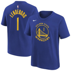 Детская футболка Golden State Warriors Yaxel Lendeborg Nike Royal Icon Name & Number