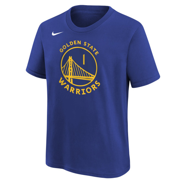 Детская футболка Golden State Warriors Yaxel Lendeborg Nike Royal Icon Name & Number