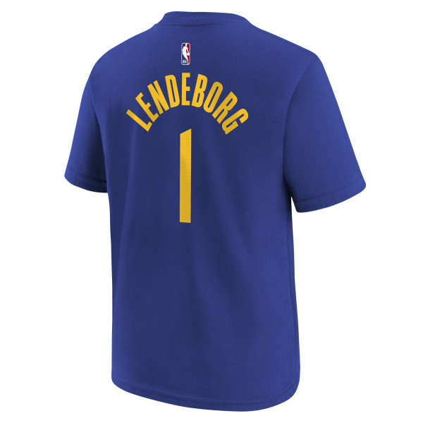 Детская футболка Golden State Warriors Yaxel Lendeborg Nike Royal Icon Name & Number