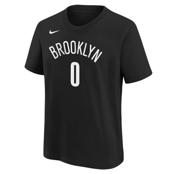 Детская футболка Brooklyn Nets Mikel Brown Jr. Nike Black Icon Name & Number