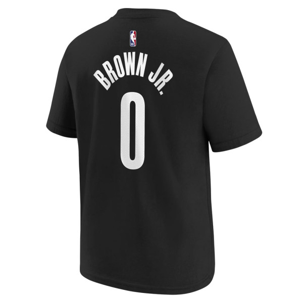 Детская футболка Brooklyn Nets Mikel Brown Jr. Nike Black Icon Name & Number